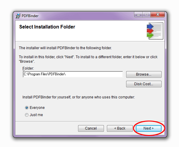 Как установить программу "PDFBinder" .
